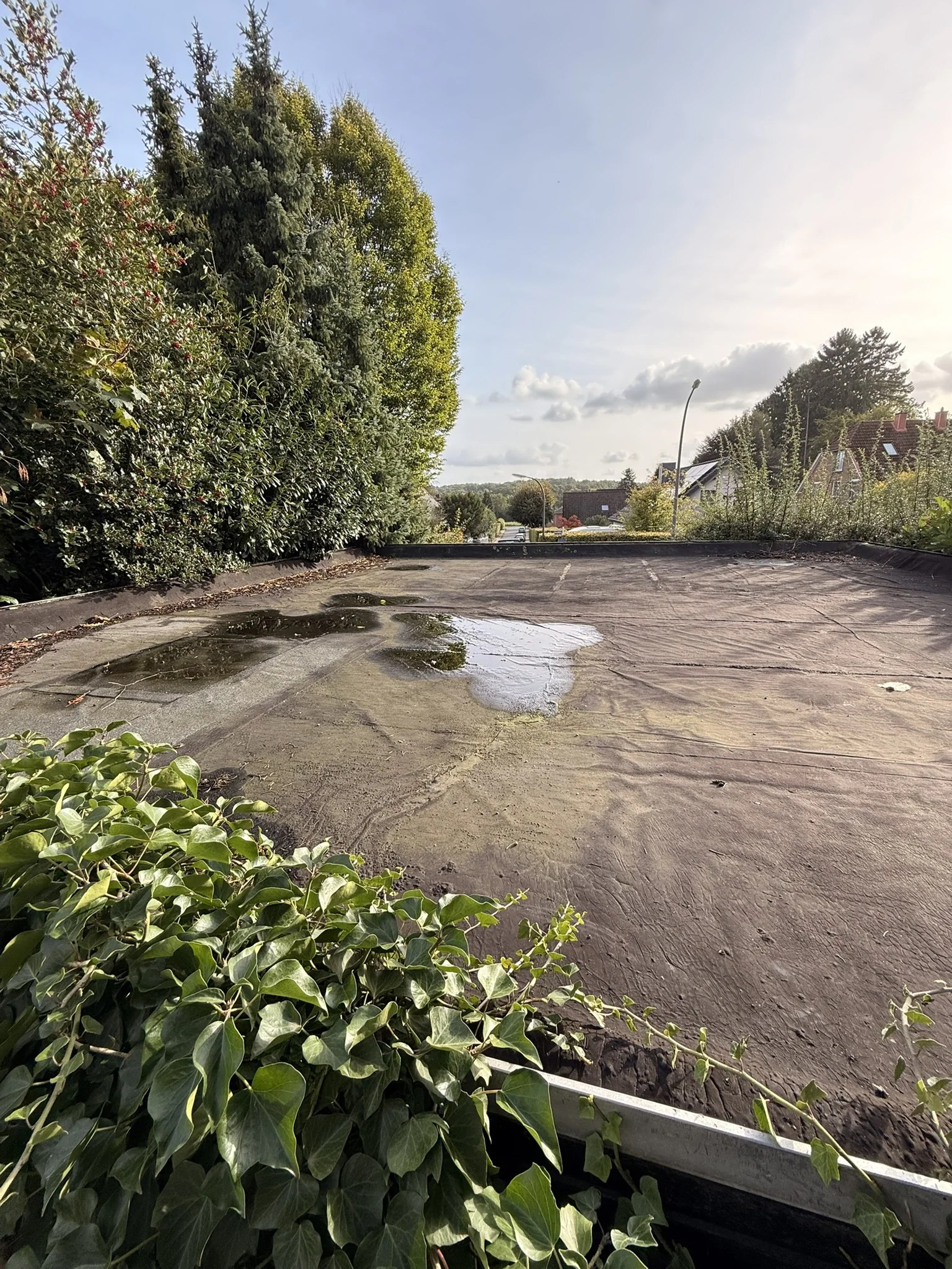 Bungalow in Hamburg-Marmstorf – Außenansicht des Garagendachs